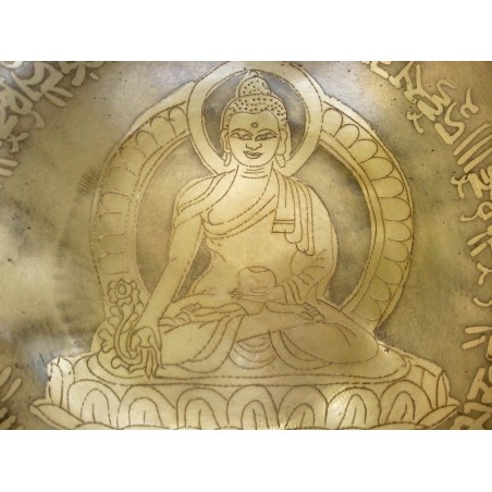 Bol chantant Tibétain 7 métaux 592grs Bouddha Médecine