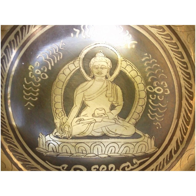 Bol chantant Tibétain 7 métaux 713grs Bouddha Médecine