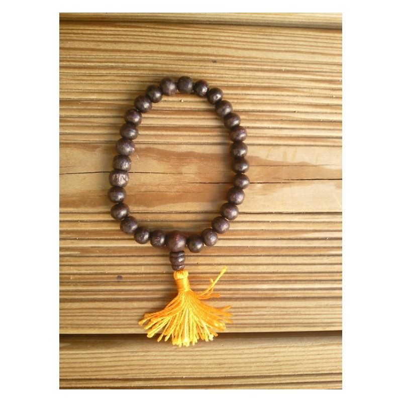 Mala bracelet bois de santal rouge ou rosewood 7mm orange