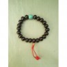 Mala bracelet bois de santal rouge ou rosewood + turquoise 9-10mm