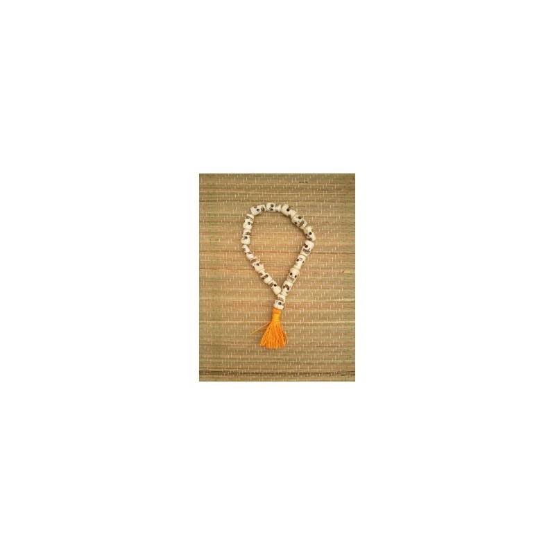 MALA BRACELET en os Tête de mort orange