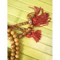 Mala tibétain 8mm en os teinté marron avec compteurs