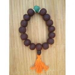 Bracelet Mala tibétain en bois de Bodhi 13mm turquoise