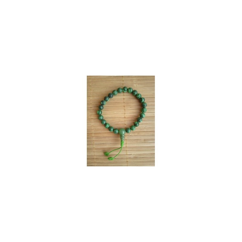 MALA BRACELET Tibétain MALACHITE 7MM