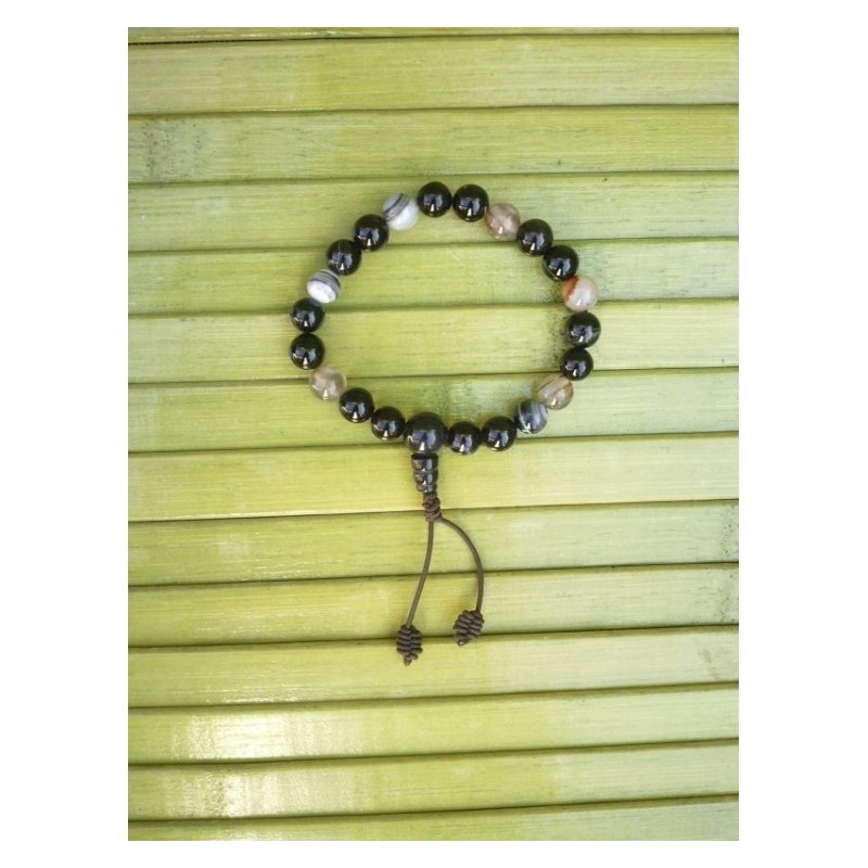 MALA BRACELET tibétain Onyx noire