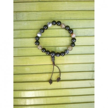 MALA BRACELET tibétain Onyx noire