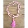 Mala Tibétain en Quartz Rose 6.5mm Noeuds