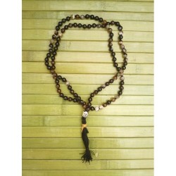 Mala tibétain en Agate foncée 6mm