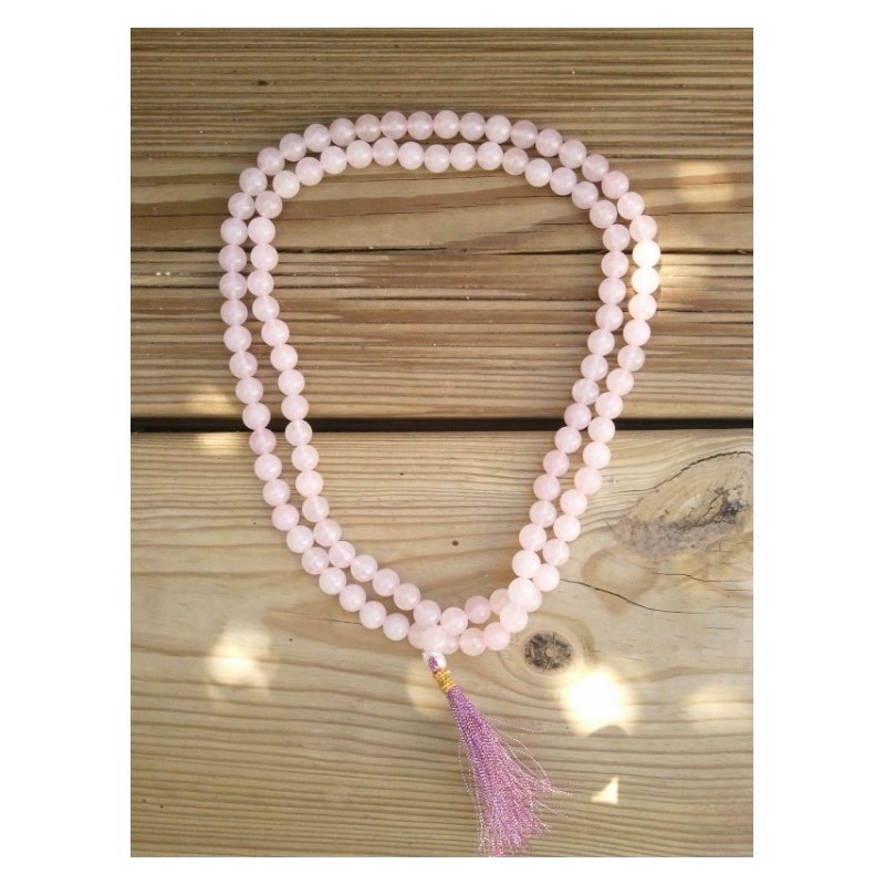 Mala Tibétain en Quartz Rose 8mm