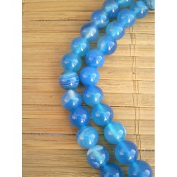 MALA TIBETAIN ONYX BLEUE 8MM