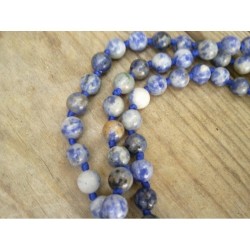 MALA Tibetain en Sodalite avec noeuds 6mm