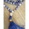 MALA Tibetain en Sodalite avec noeuds 6mm