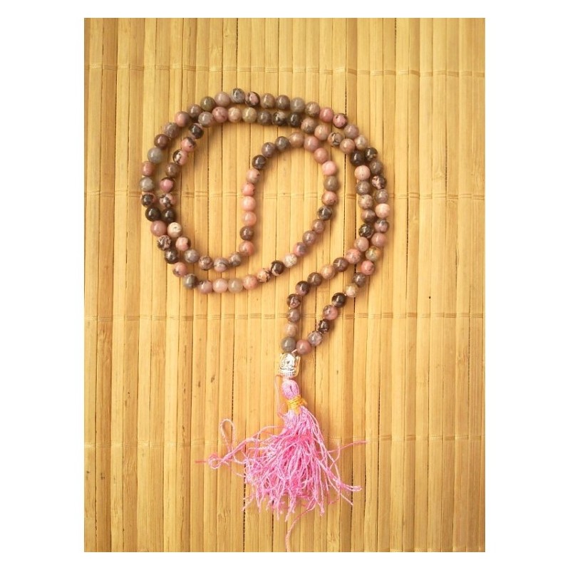 Mala Tibétain en Rhodonite 6mm