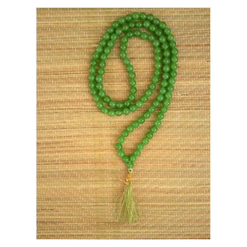 MALA TIBETAIN EN AVENTURINE VERTE 7.5-8mm