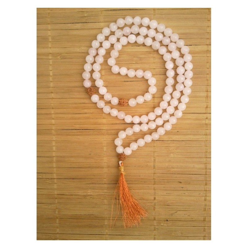 Mala Tibétain en Quartz Rose 8mm