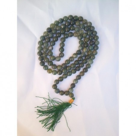 MALA TIBETAIN AGATE VERTE 8MM