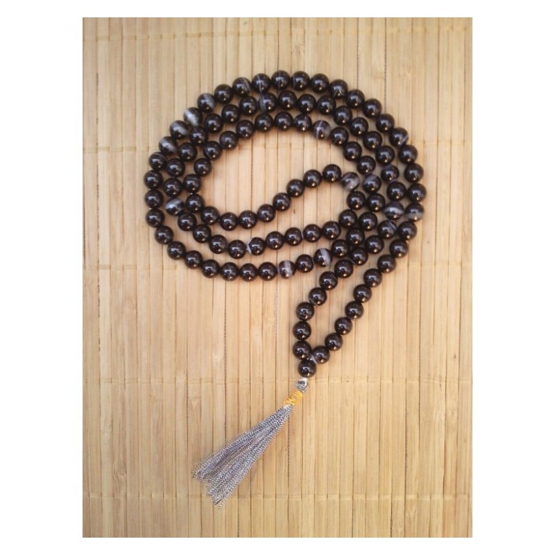 MALA TIBETAIN ONYX NOIRE 8MM