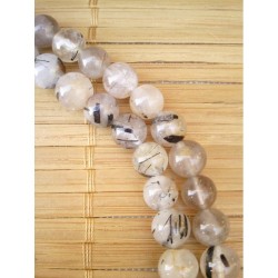 MALA TIBETAIN Quartz rutile clair 8mm