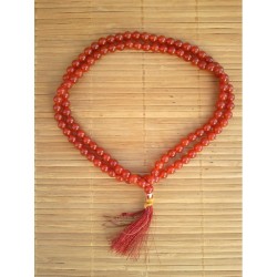 Mala tibétain synthétique 8mm couleur Cornaline