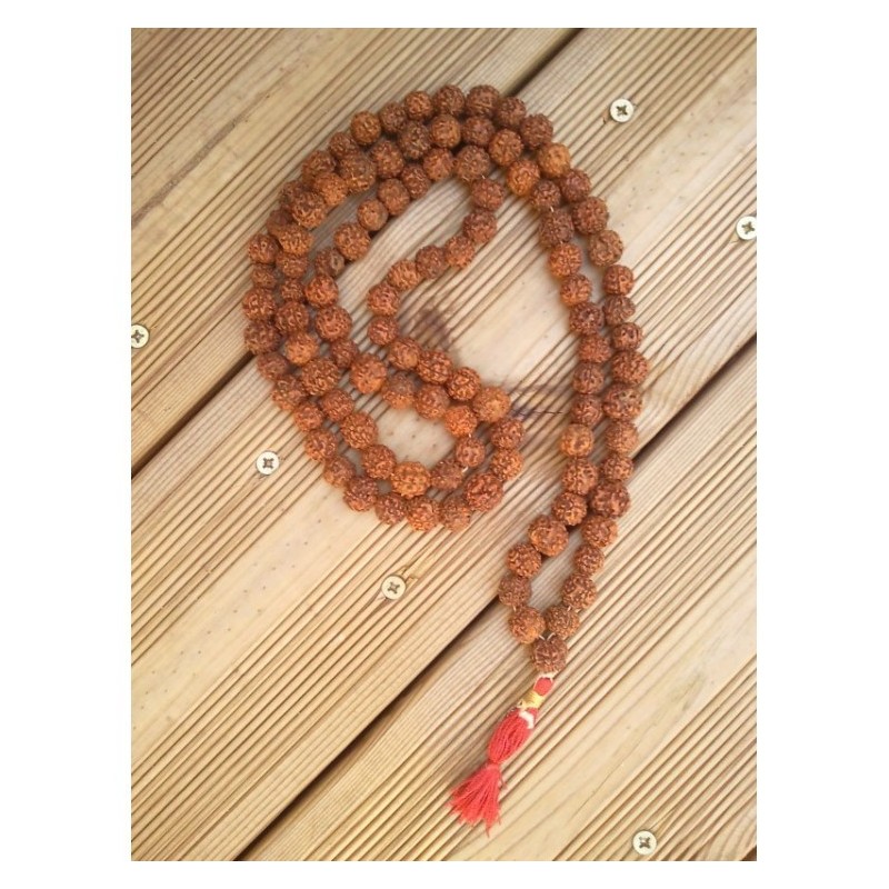 MALA TIBETAIN GRAINES DE RUDRAKSHA 14mm