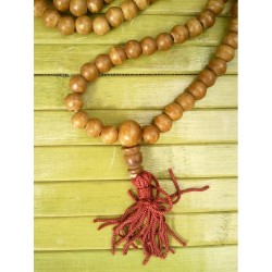 Mala tibétain 8mm en os teinté marron avec compteurs