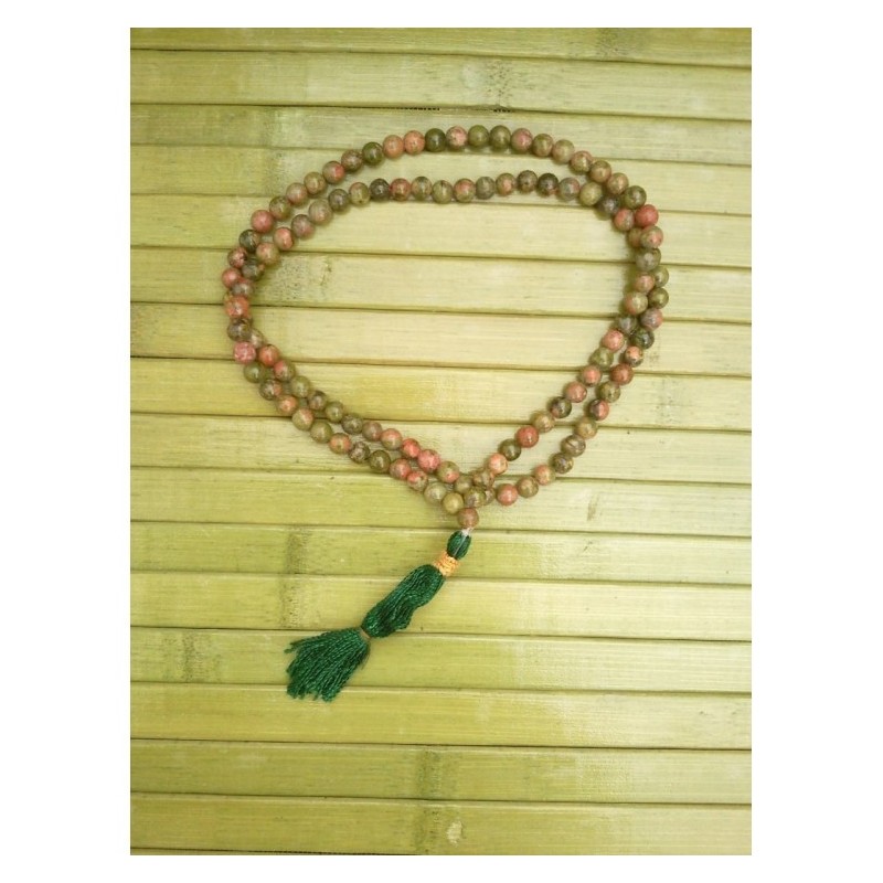 Mala Tibétain en Unakite 6mm