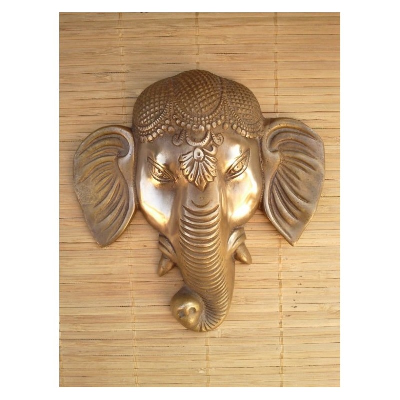 Tête d'Elephant ou de Ganesh 17.5cm laiton