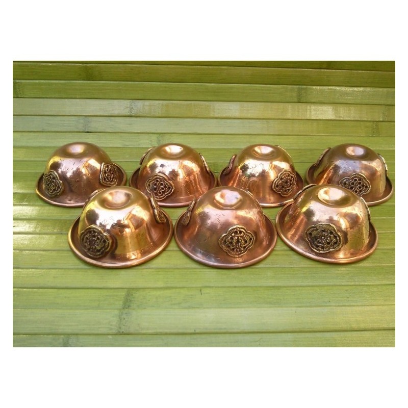 Set de 7 bols à offrande bouddhiste 6.8cm cuivre