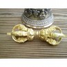 Cloche Tibétaine avec dorje plaqué or 15cm
