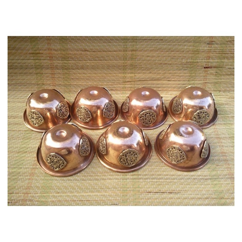 Set de 7 bols à offrande bouddhiste  9.7cm symbole