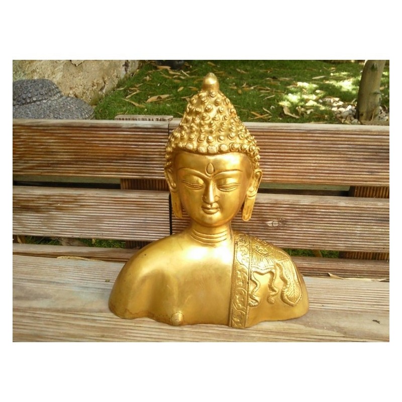 Buste de Bouddha 19cm en laiton