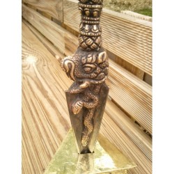 Dague Phurba Vajrakila cuivre 22cm + socle