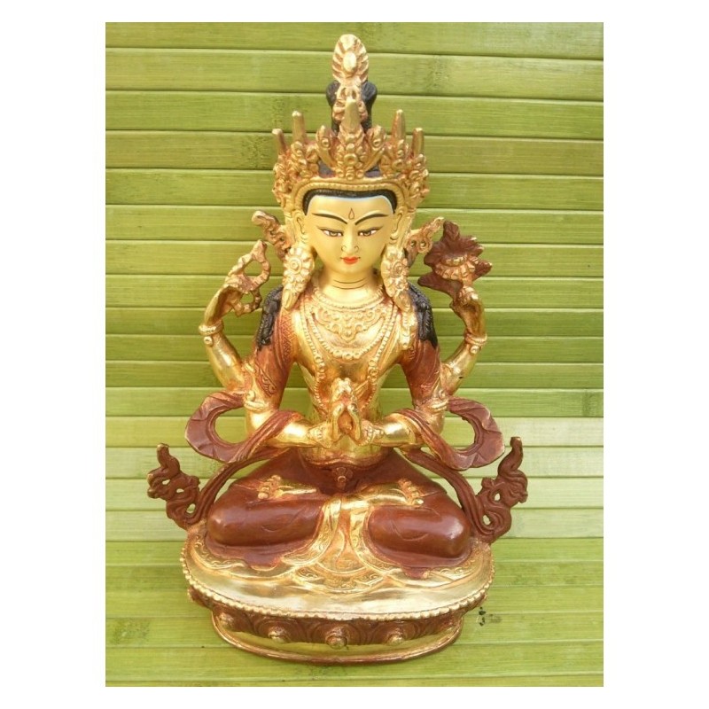 Statue de Bouddha  Chenrezig 23cm