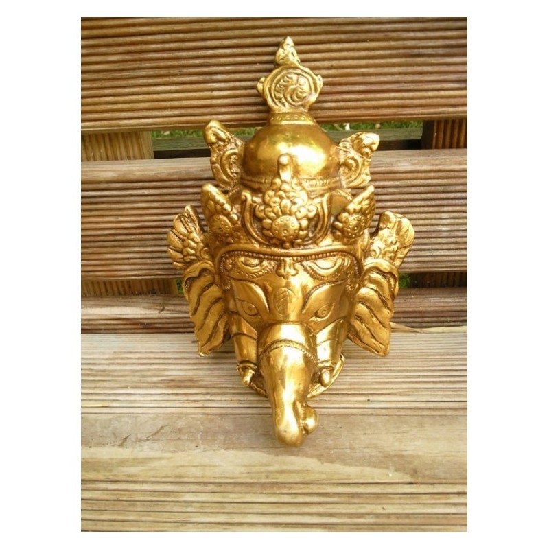 Tête de Ganesh 13.5cm en laiton