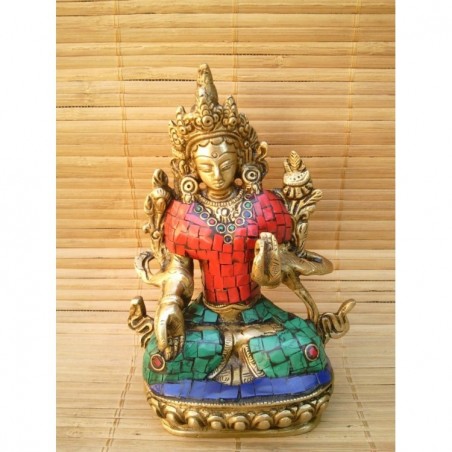 Statue de Bouddha  Tara Blanche 14cm