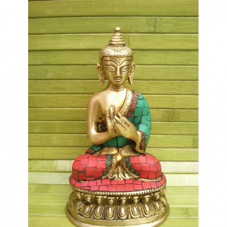 Statue de Bouddha  Vairochana 17cm Turquoise