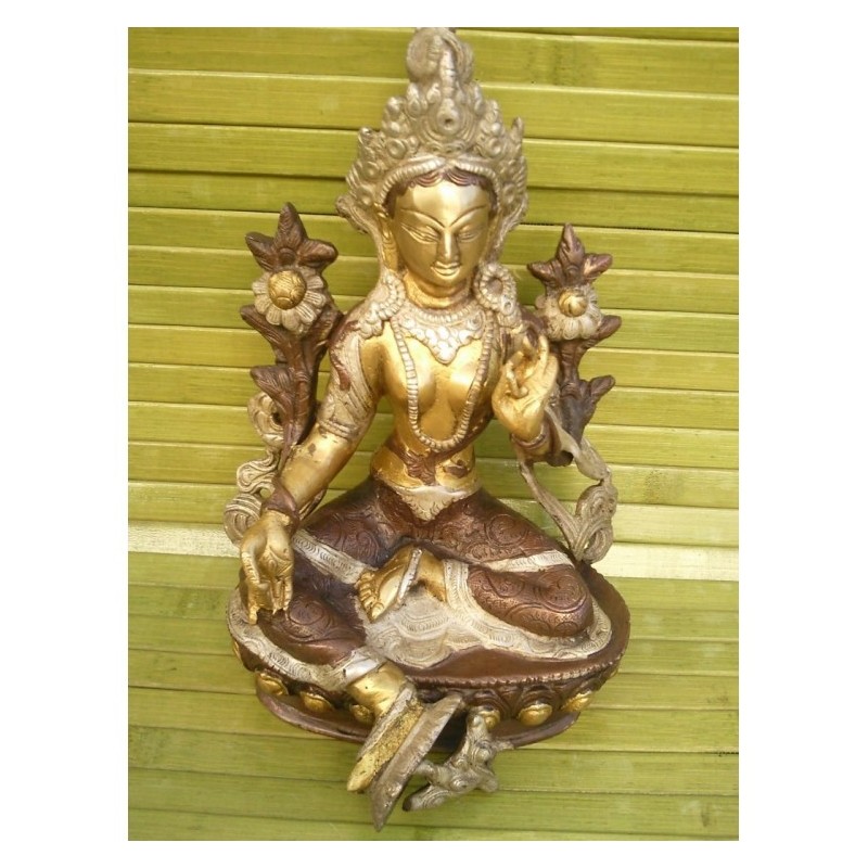 Statue de Bouddha  Tara Verte 20.5cm