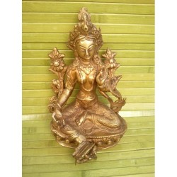 Statue de Bouddha  Tara Verte 20.5cm n°2