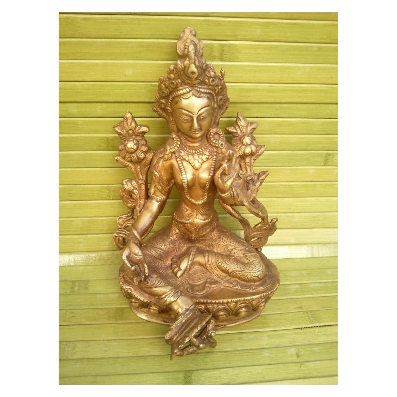 Statue de Bouddha  Tara Verte 20.5cm n°2