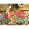 Statue de Bouddha  Tara Verte 20cm Turquoise Corail