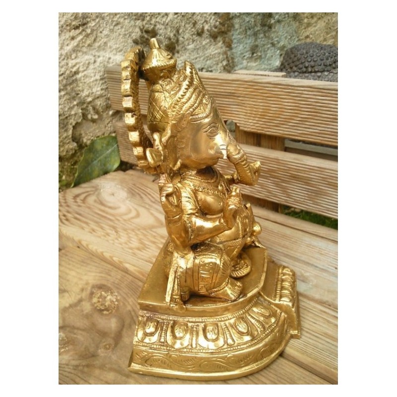 STATUE D'IDOLE EN laiton Ganesha Murti Ganpati pour la décoration de la