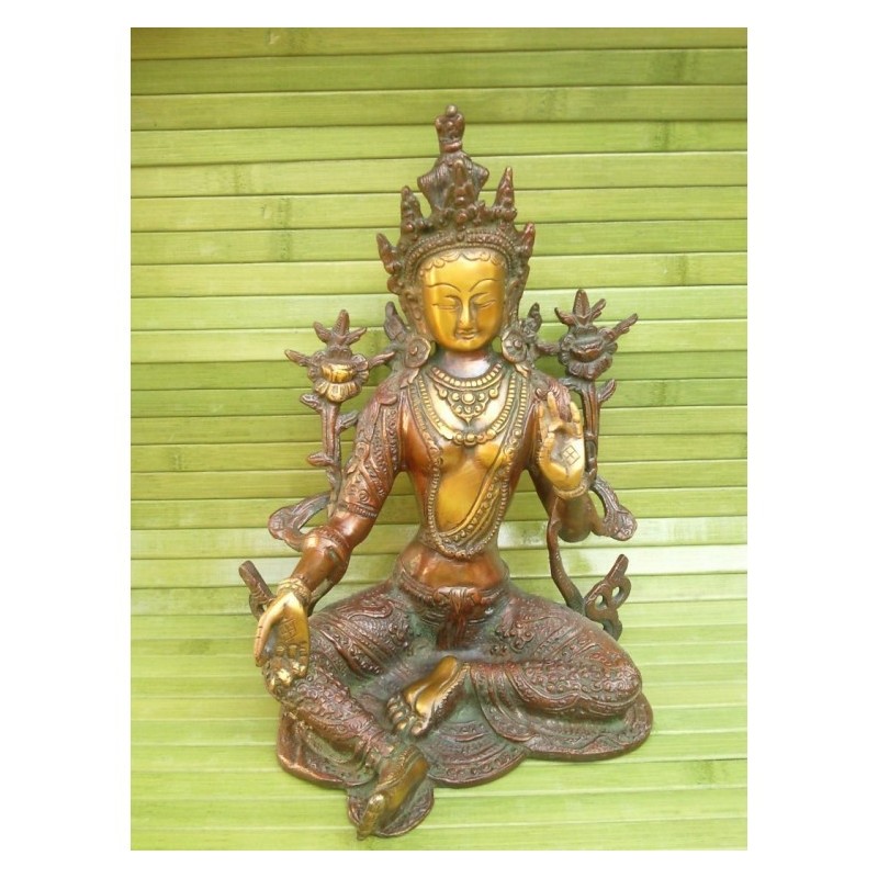 Statue de Bouddha  Tara Verte 25cm