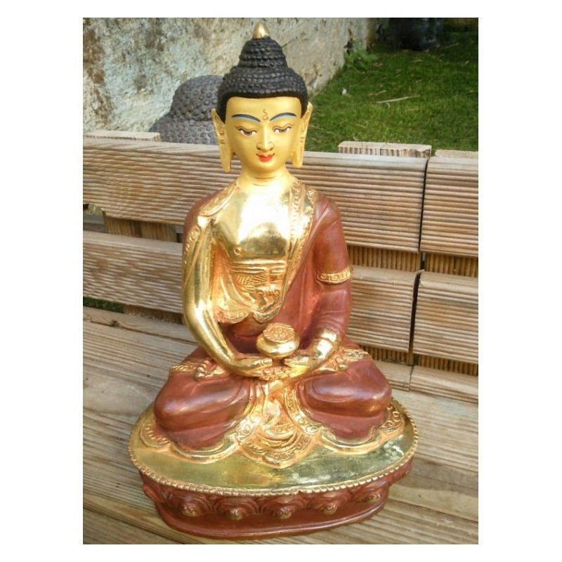 Statue de Bouddha  Amitabha 21cm Or