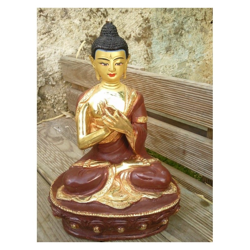 Statue de Bouddha  Vairochana Or 21cm