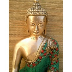 Statue de Bouddha  Médecine 27cm Turquoise