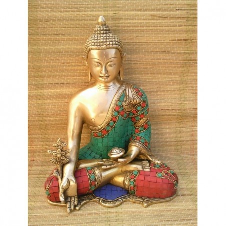 Statue de Bouddha  Médecine 27cm Turquoise