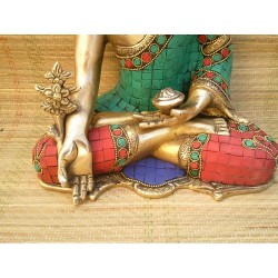 Statue de Bouddha  Médecine  27cm Turquoise