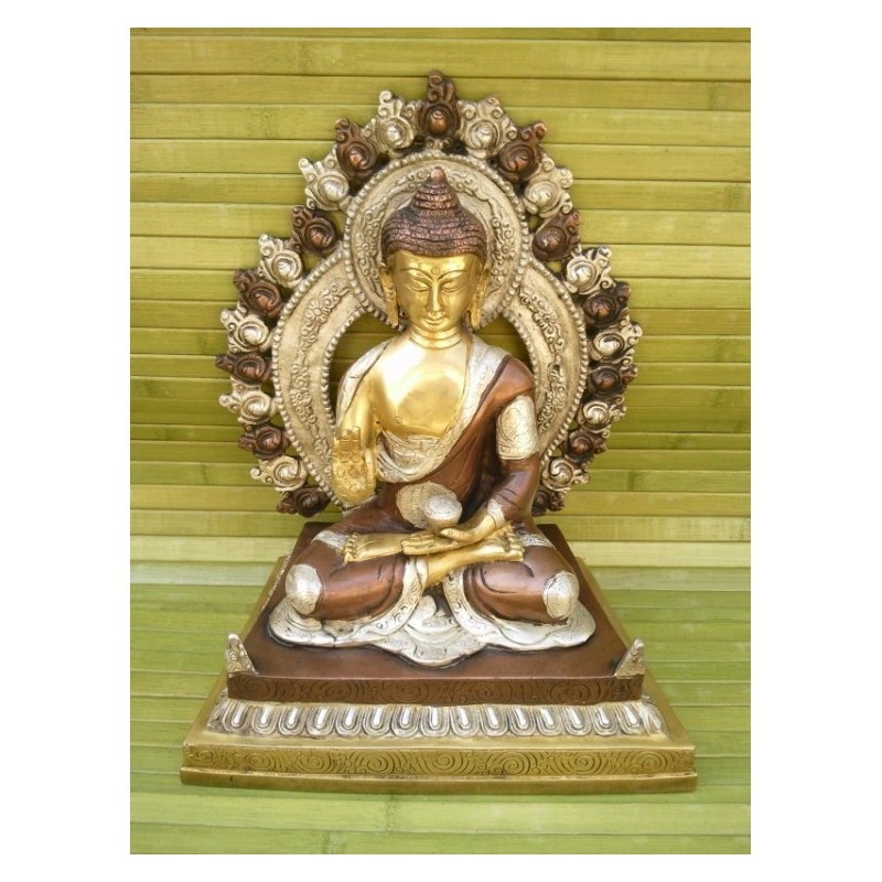 Statue de Bouddha  Amoghasiddhi 29cm tricolor