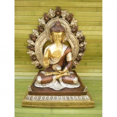 Statue de Bouddha  Amoghasiddhi 29cm tricolor