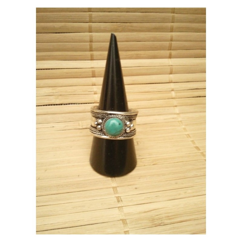 Bague Tibétaine Turquoise 1.2cm ronde